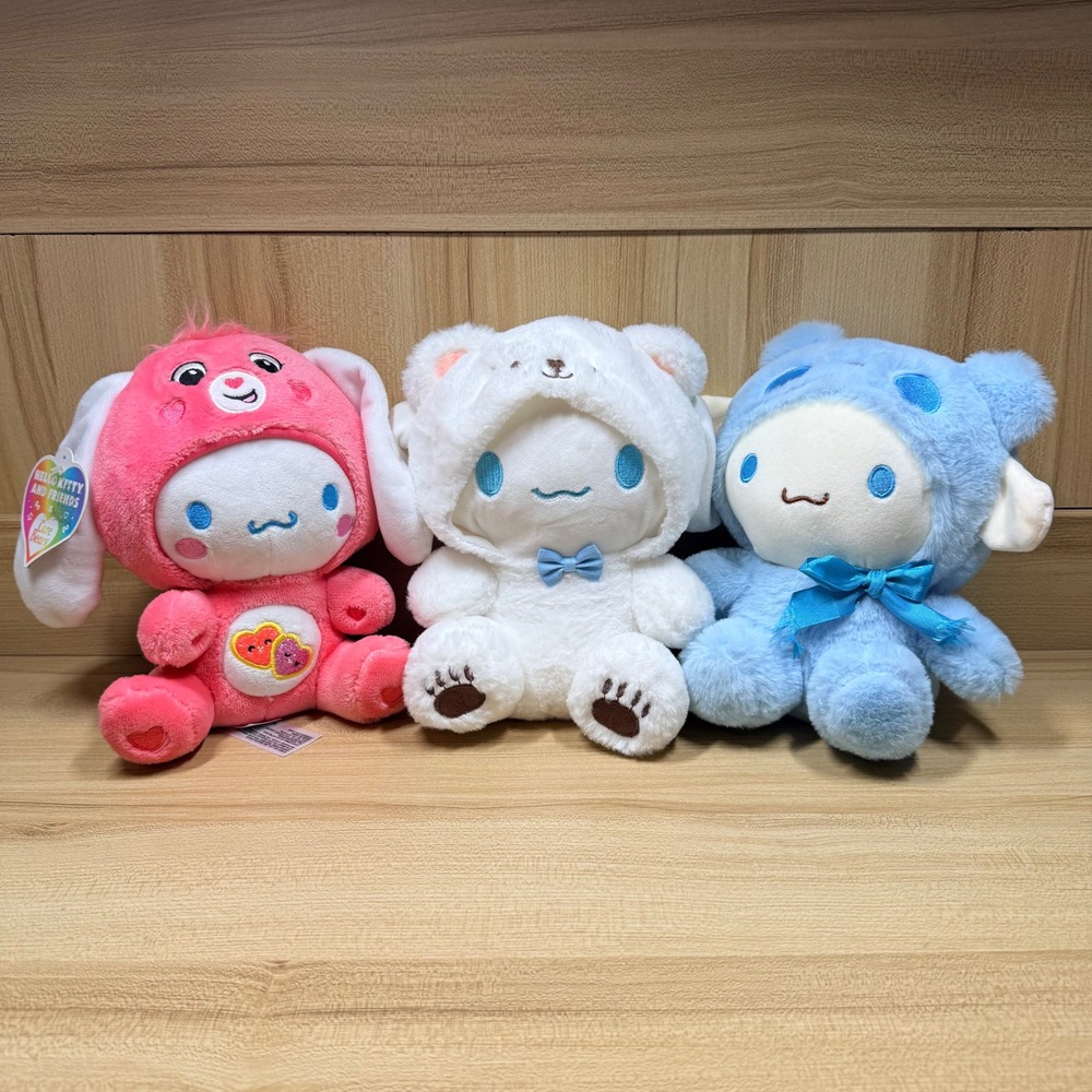 Sanrio Cinnamoroll x Bears hoodie Plush Set Pink White Blue Kawaii 3pc